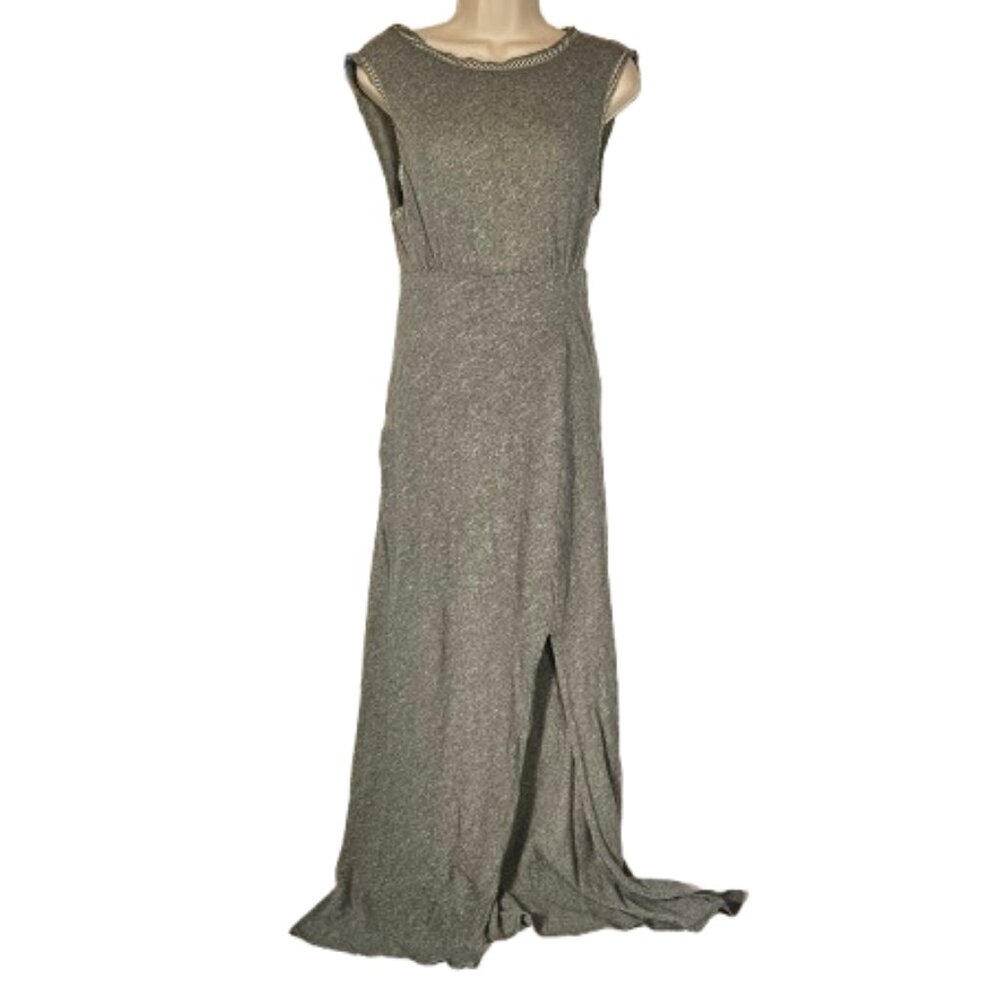 Free People Gray Heather Knit Open Back Maxi Dress Women's Size Small